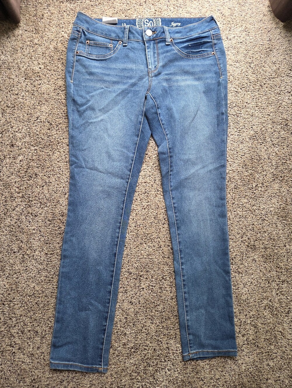 SO Juniors' Blue Skinny Jeggings Jeans Size 13 Stretchy NWT